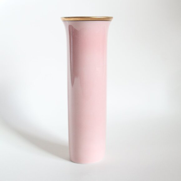 [FF] Matching Pink Cylindrical Vases with Golden Rims (Japan) - Picture 5 of 10